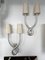 French Sconces in Cast Metal and Silver Leaf by Lucien Gau, 1980s, Set of 2 1