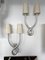 French Sconces in Cast Metal and Silver Leaf by Lucien Gau, 1980s, Set of 2, Image 1