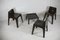 Fibreglass Chocolate Color Chairs and Coffee Table, France, 1970s, Set of 4 7