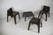 Fibreglass Chocolate Color Chairs and Coffee Table, France, 1970s, Set of 4, Image 7