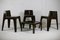 Fibreglass Chocolate Color Chairs and Coffee Table, France, 1970s, Set of 4 17