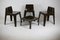 Fibreglass Chocolate Color Chairs and Coffee Table, France, 1970s, Set of 4 18