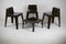 Fibreglass Chocolate Color Chairs and Coffee Table, France, 1970s, Set of 4 19