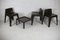 Fibreglass Chocolate Color Chairs and Coffee Table, France, 1970s, Set of 4, Image 1