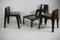 Fibreglass Chocolate Color Chairs and Coffee Table, France, 1970s, Set of 4, Image 3