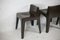 Fibreglass Chocolate Color Chairs and Coffee Table, France, 1970s, Set of 4 4