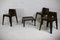 Fibreglass Chocolate Color Chairs and Coffee Table, France, 1970s, Set of 4 13