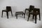 Fibreglass Chocolate Color Chairs and Coffee Table, France, 1970s, Set of 4, Image 13