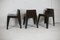 Fibreglass Chocolate Color Chairs and Coffee Table, France, 1970s, Set of 4, Image 2