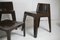 Fibreglass Chocolate Color Chairs and Coffee Table, France, 1970s, Set of 4 5