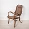 Straw and Curved Wood Armchair, Vienna 1