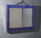 Murano Periwinkle Glass and Brass Wall Mirror, 1980s 1