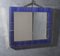 Murano Periwinkle Glass and Brass Wall Mirror, 1980s, Image 1