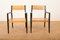 Framed Hardwood Painted Black Chairs from Horgen Glarus., Set of 2 1