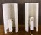 Flache Vintage Röhren-Wandlampen aus weißem Kunststoff mit Messingbeschlägen, 1970er, 2er Set 4
