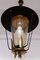Plafonnier Lanterne Vintage en Fer Laqué Noir avec Garniture en Laiton et Cuivre & Abat-Jour Conique Ouvert en Verre Teinté, 1960s 4