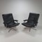 Vintage Leather and Chrome Lounge Chairs, 1970s, Set of 2 1