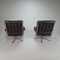 Vintage Leather and Chrome Lounge Chairs, 1970s, Set of 2 3