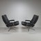 Vintage Leather and Chrome Lounge Chairs, 1970s, Set of 2 2