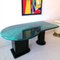 Postmodern American Faux Malachite Lacquered Asymmetric Desk / Dining Table, 1980s 7