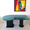 Postmodern American Faux Malachite Lacquered Asymmetric Desk / Dining Table, 1980s 1