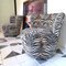 Large Vintage Zebra Print Swivel-and-Return Lounge Chairs from Younger Furniture, USA, 1980s, Set of 2 3