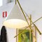 Italian Floor Lamp with Articulated Arms, Adjustable Lacquered Brass Lampshade & Marble Base from Arredoluce, Image 11