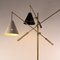 Italienische Stehlampe mit Gelenkarmen, verstellbarem Lampenschirm aus lackiertem Messing & Marmorsockel von Arredoluce 2