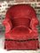 Napoleon III Crapaud Armchair in Red Velvet, 1940s 1