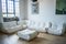 White Bouclette Togo Living Room by Michel Ducaroy for Ligne Roset, Set of 5 1