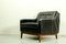 Schwarzes Vintage Ledersofa, 2er Set 4