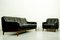 Vintage Black Leather Sofa, Set of 2 2