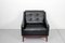 Vintage Black Leather Sofa, Set of 2, Image 3
