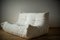 Französisches Vintage Togo Wohnzimmer Set aus weißem Leder von Michel Ducaroy für Ligne Roset, 3er Set 10