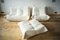 Französisches Vintage Togo Wohnzimmer Set aus weißem Leder von Michel Ducaroy für Ligne Roset, 3er Set 1