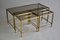 Mid-Century Modern Brass Nesting Tables Attributed to Maison Jansen, Set of 3 1