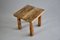 Vintage Four-Legged Oak Stool in the Style of Charlotte Perriand 2