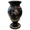 Italian Art Deco Silvered Black Glass Vase, 1930s, Image 1