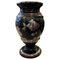 Vase Art Déco en Verre Noir Argenté, Italie, 1930s 1