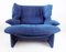 Portovenere Lounge Chair in Blue by Vico Magistretti for Cassina 1