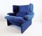 Portovenere Lounge Chair in Blue by Vico Magistretti for Cassina 2