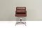 Chaise Softpad EA208 en Aluminium et Cuir Tanné Foncé par Eames pour Herman Miller, 1970s 2