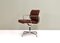 Early Aluminum EA208 Softpad Chair in Dark Tan Leather by Eames for Herman Miller, 1970s 3