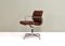 Early Aluminum EA208 Softpad Chair in Dark Tan Leather by Eames for Herman Miller, 1970s, Image 3