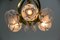 Brass and Glass 6-Light Chandelier, 1980s, Image 9