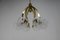 Brass and Glass 6-Light Chandelier, 1980s, Image 4