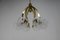 Lámpara de araña de latón y vidrio con seis luces, años 80, Imagen 4