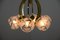 Brass and Glass 6-Light Chandelier, 1980s, Image 8