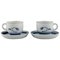 2 Corinth Coffee Cups with Saucers from Bing & Grøndahl, 1970s, Set of 4 1