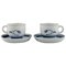 2 Corinth Coffee Cups with Saucers from Bing & Grøndahl, 1970s, Set of 4, Image 1